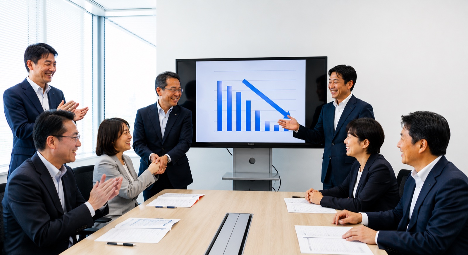 企業会議室での会議風景